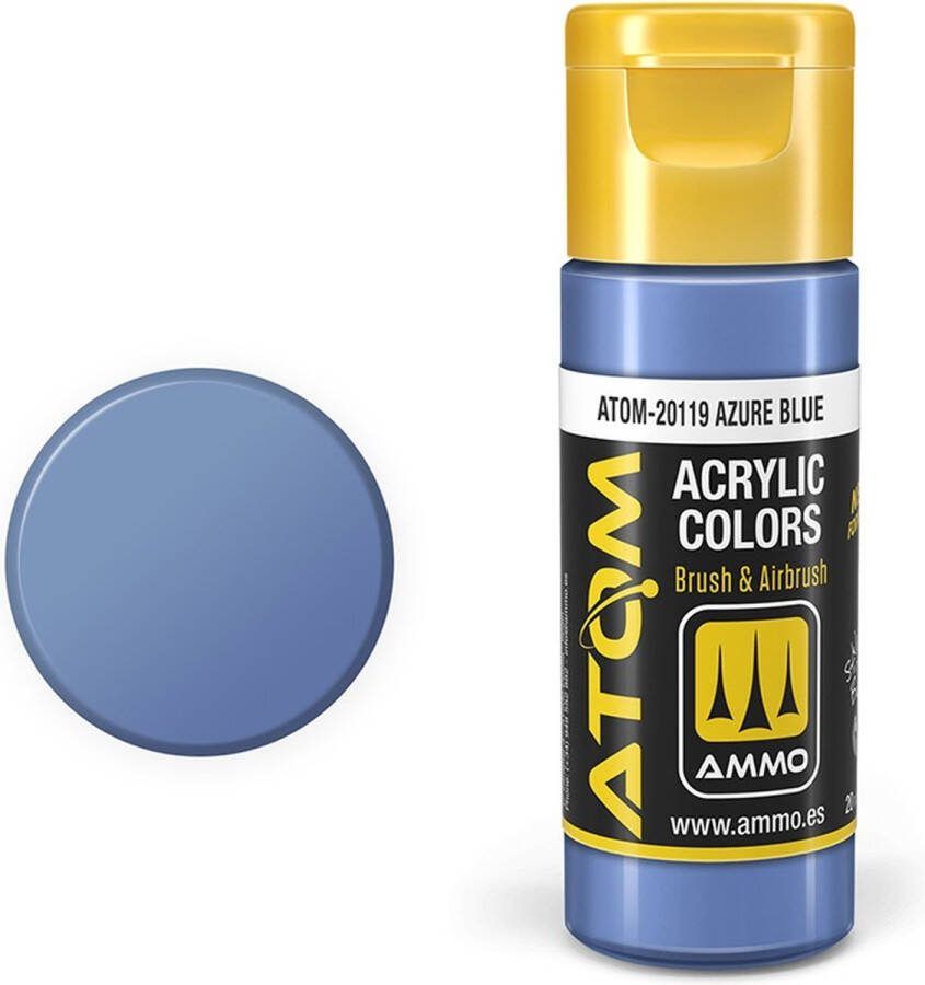 AMMO MIG 20119 ATOM Azure Blue Acryl 20ml Verf flesje