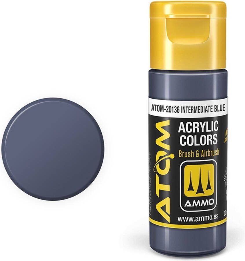 AMMO MIG 20136 ATOM Intermediate Blue Acryl 20ml Verf flesje