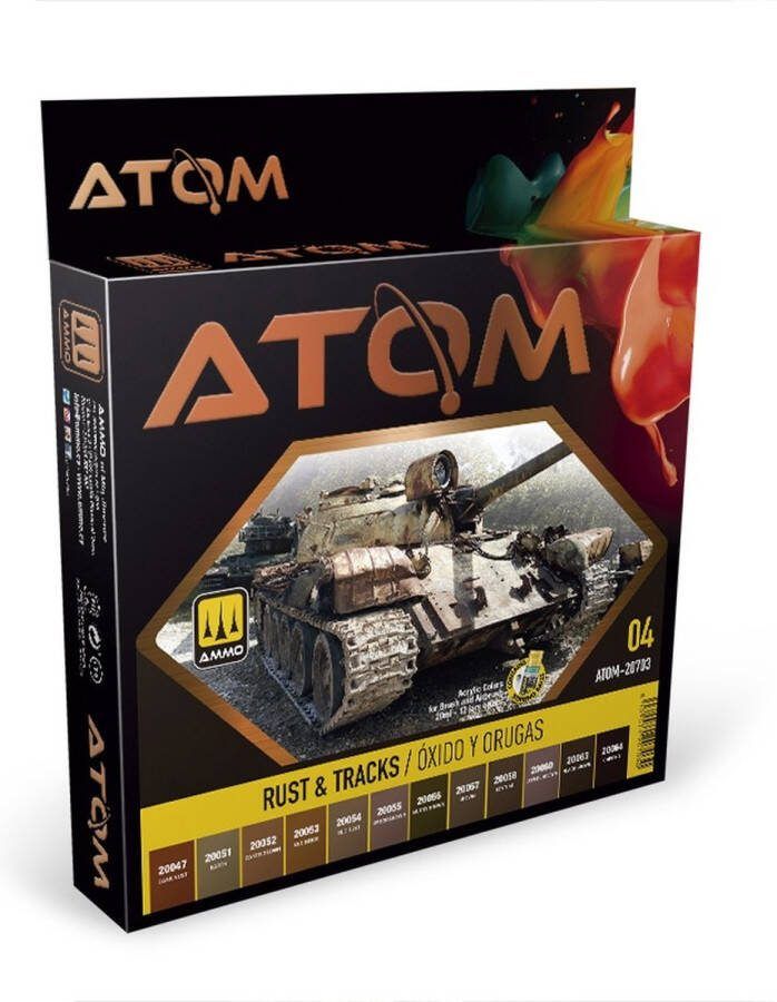 AMMO MIG 20703 ATOM Rust and Tracks Colors Acryl Set 12x20ml Verf set