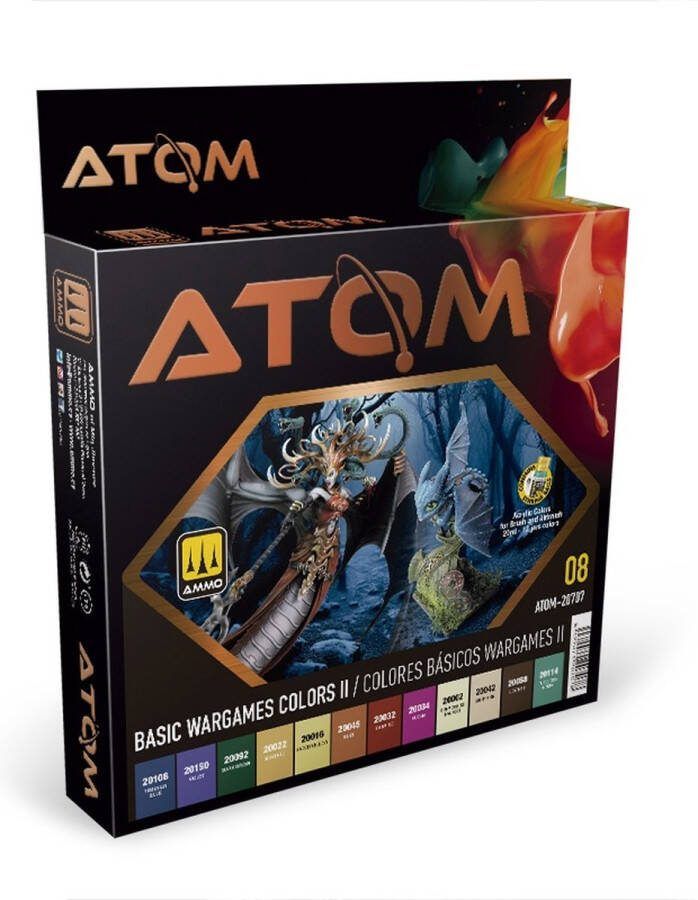 AMMO MIG 20707 ATOM Basic Wargames II Colors Acryl Set 12x20ml Verf set