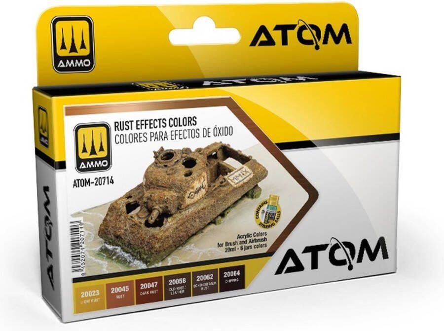AMMO MIG 20714 ATOM Roest Effect Kleuren Acryl Set 6x20ml Verf set