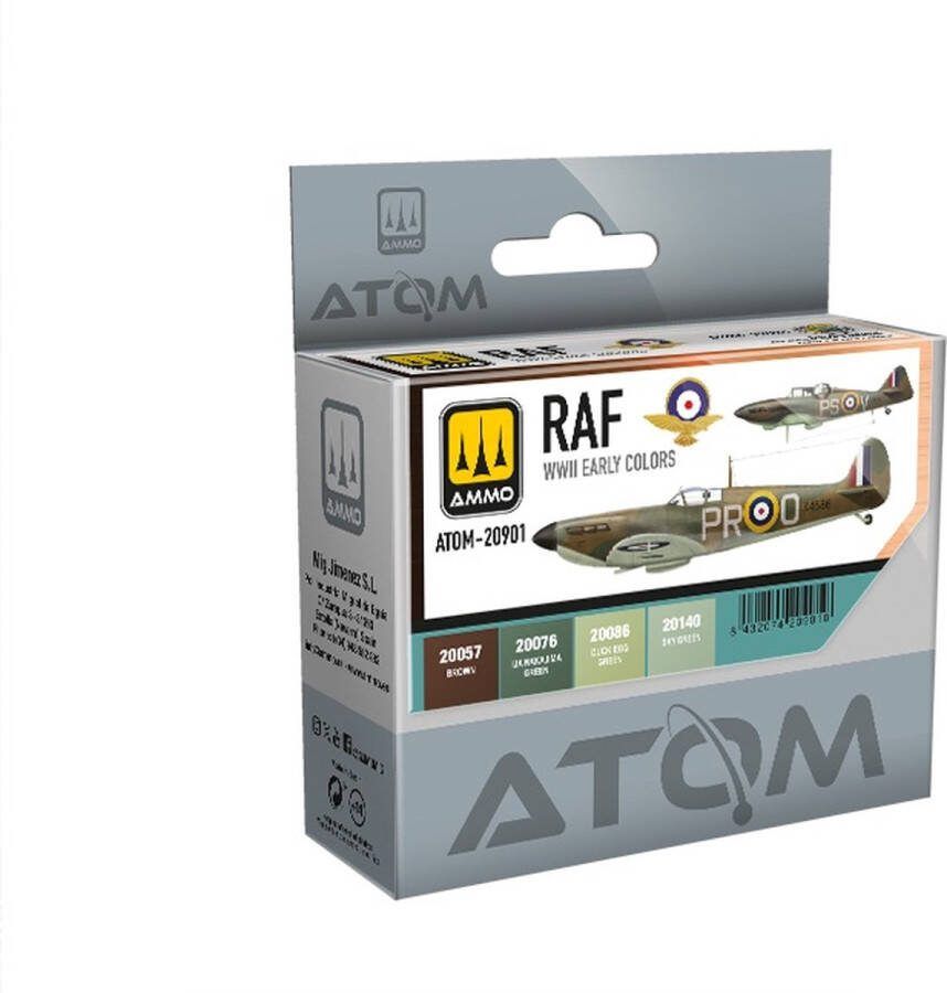 AMMO MIG 20901 ATOM RAF WWII Vroege Kleuren Acryl Set 4x20ml Verf set