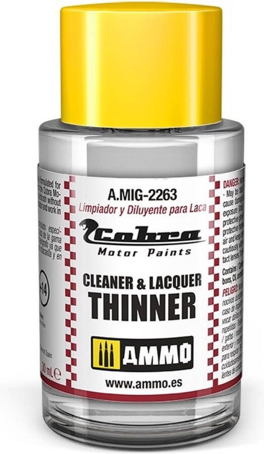 AMMO MIG 2263 Cobra Motor Paints Cleaner and Thinner Lacquer 30ml Verdunner