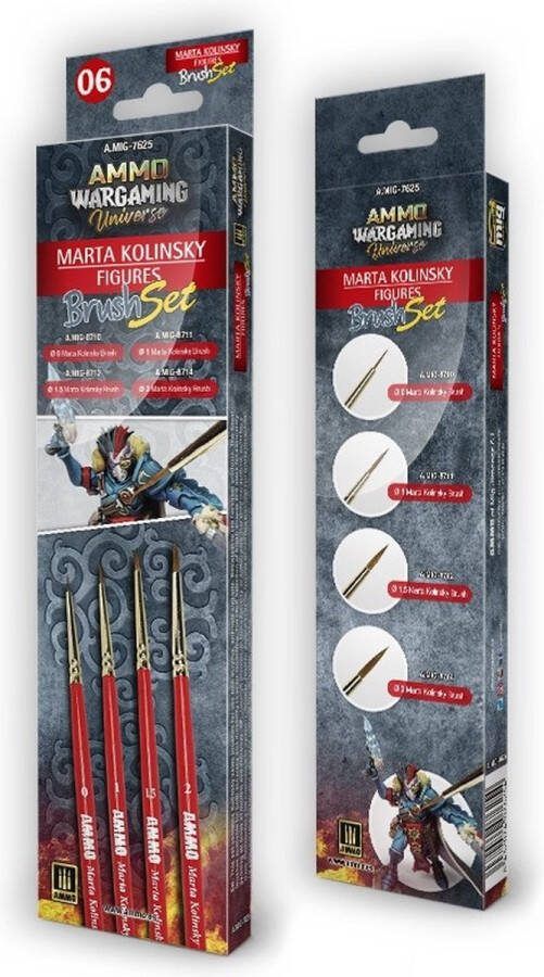 AMMO MIG 7625 Wargaming Marta Kolinsky Figures Brush Set Pense(e)l(en)
