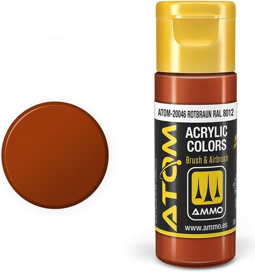 AMMO MIG 20046 ATOM Rotbraun RAL8012 Acryl 20ml Verf flesje