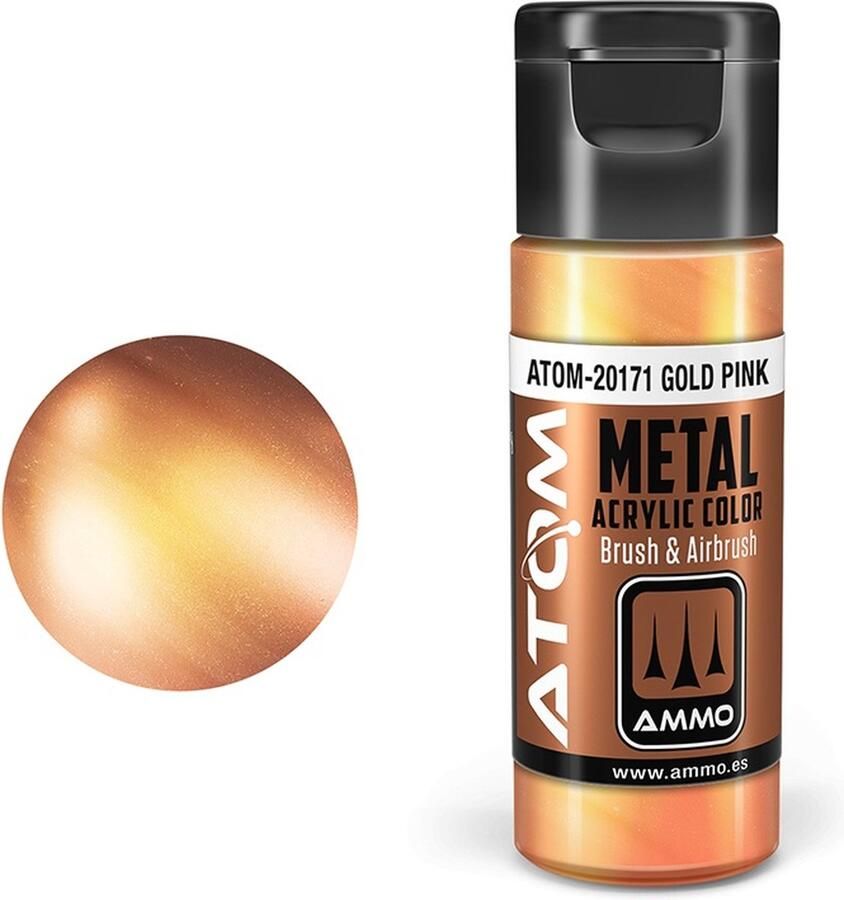 AMMO MIG 20171 ATOM Metallic Gold Pink Acryl 20ml Verf flesje