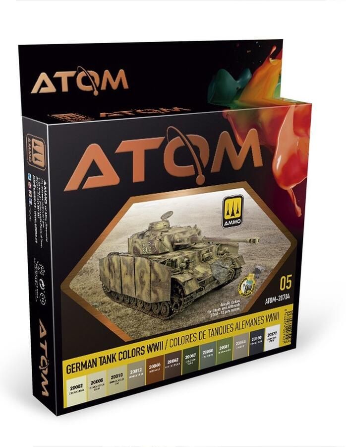 AMMO MIG 20704 ATOM German Tanks WWII Colors Acryl Set 12x20ml Verf set