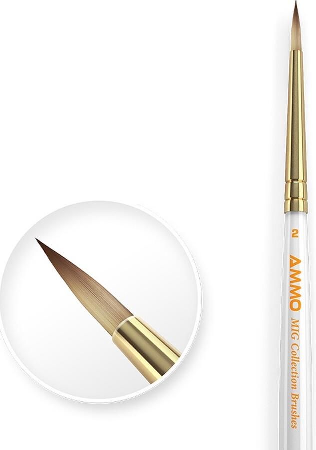 AMMO MIG 8716 Collection Brushes Penseel Conisch # 2 Pense(e)l(en)