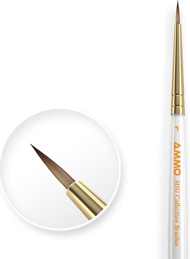 AMMO MIG 8717 Collection Brushes Penseel Conisch # 1 Pense(e)l(en)