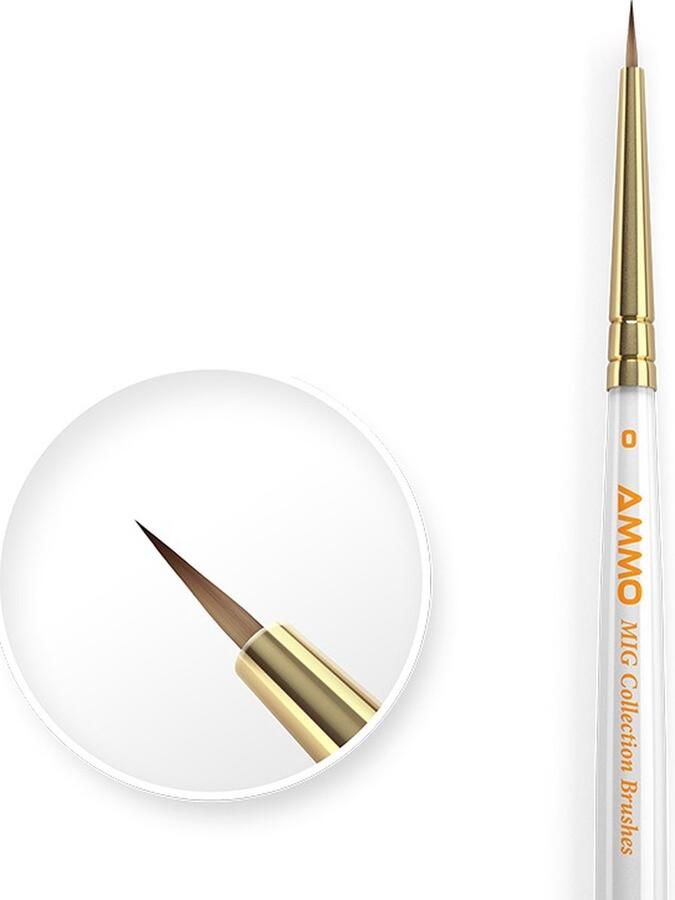 AMMO MIG 8718 Collection Brushes Penseel Conisch # 0 Pense(e)l(en)
