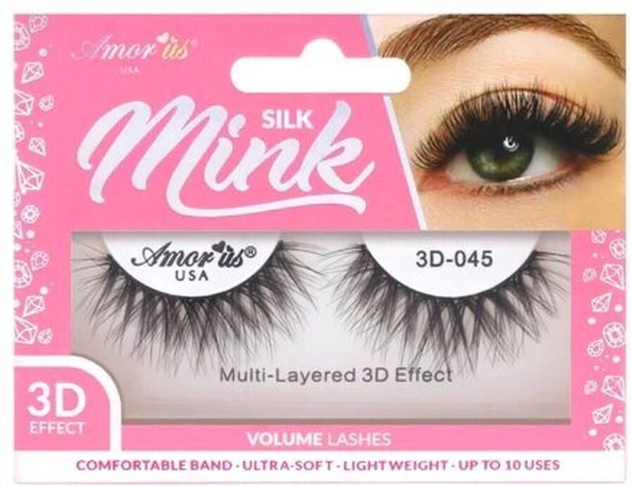 Amor Us Cosmetics 3D Silk Mink VOLUME Lashes 3D.045 Nepwimpers 20mm 10 g