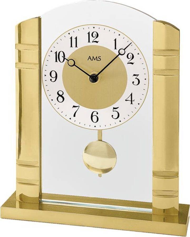 AMS Tafelklok 1117 met Quartz Slinger goudkleur