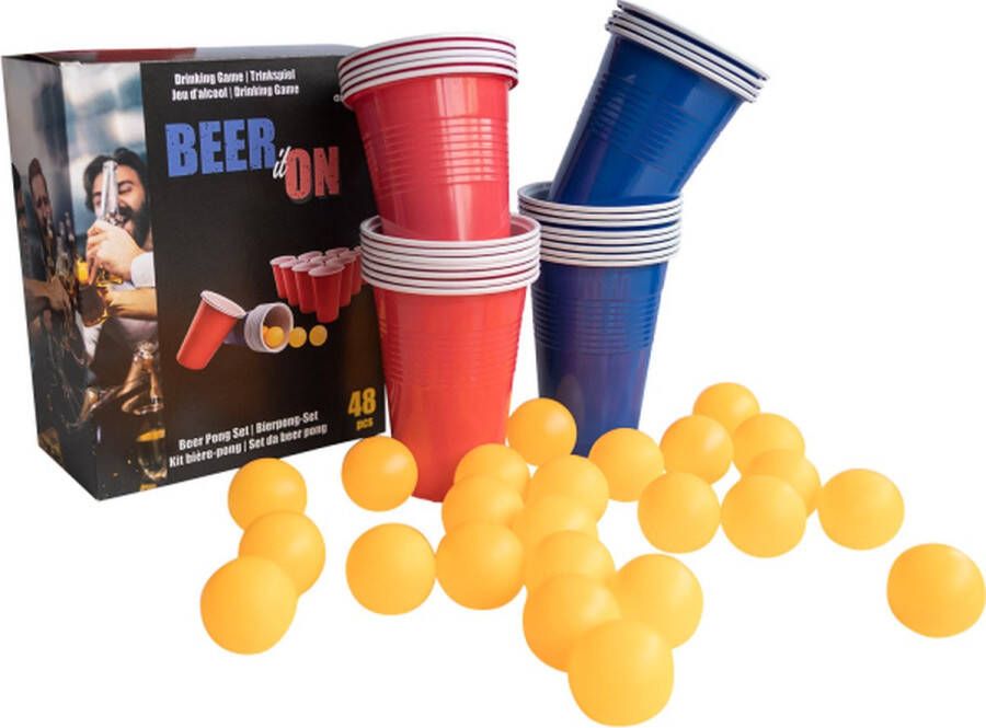 Amscan Bier spel small 24 cups met 24 ballen
