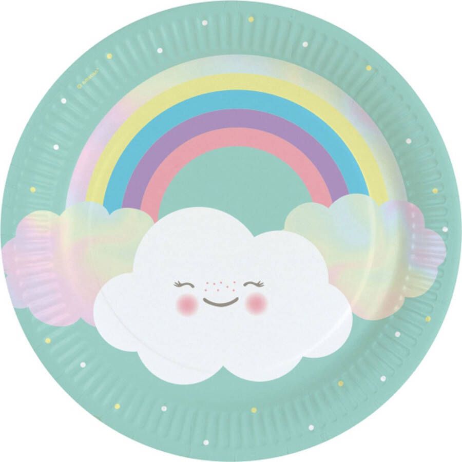 Amscan ECO borden Rainbow cloud (8 stuks)