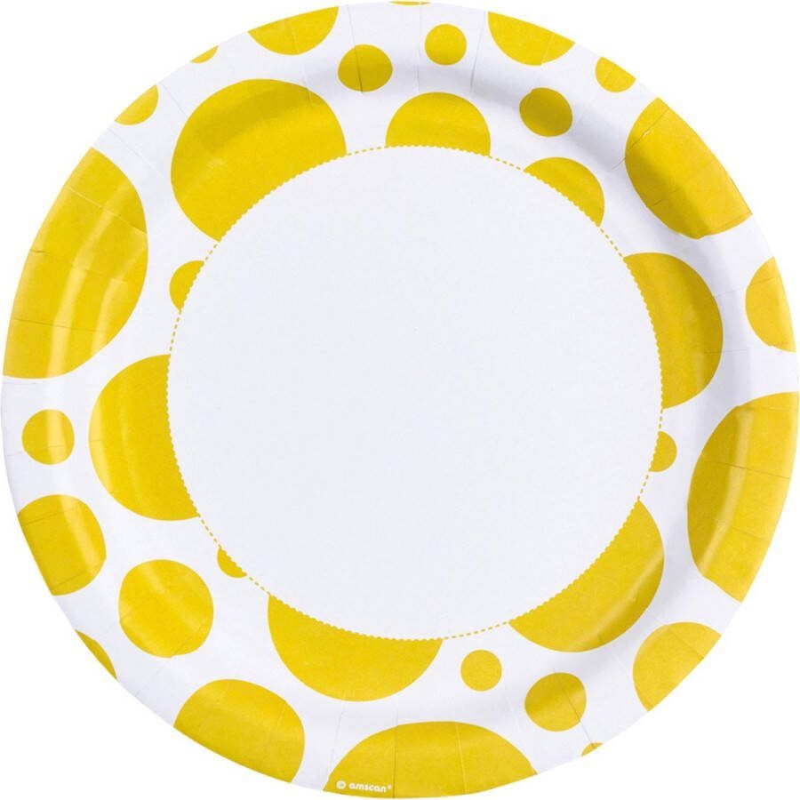 Amscan Feestborden Dots 22 8 Cm 8 Stuks Geel
