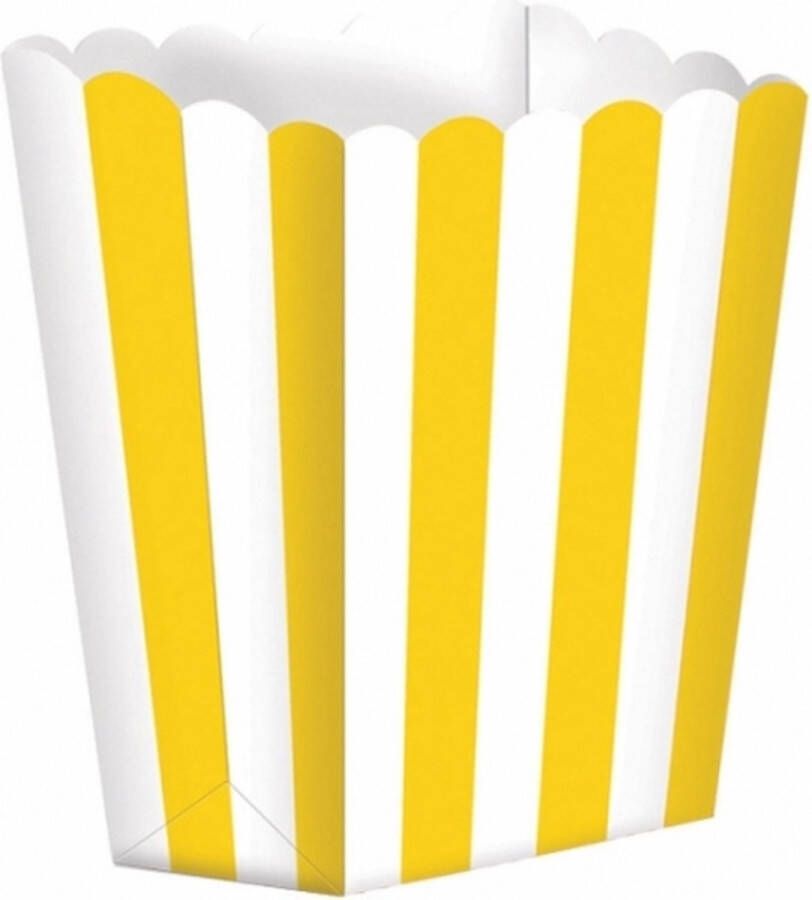 Amscan Popcorn bakjes geel 15 stuks Popcornbakjes chipsbakjes snackbakjes kinderverjaardag kinderfeestje