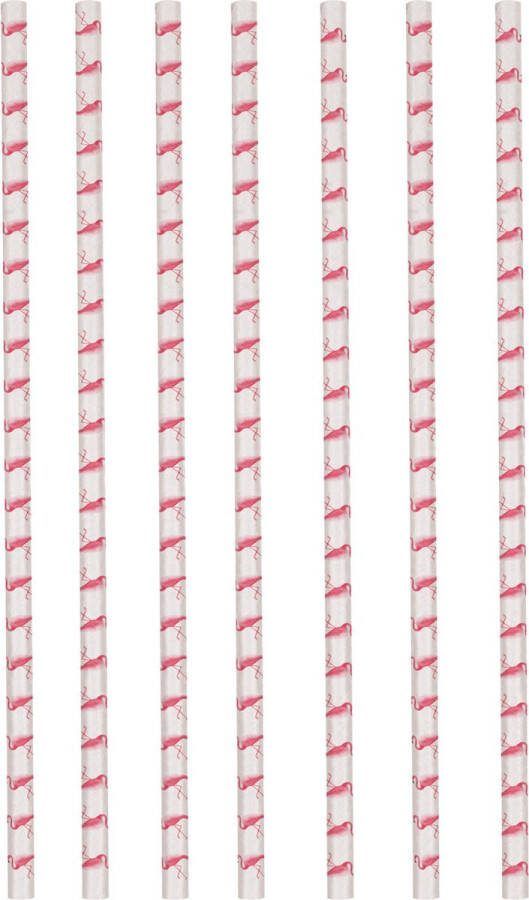 Amscan Rietjes Flamingo 12 Stuks Roze wit
