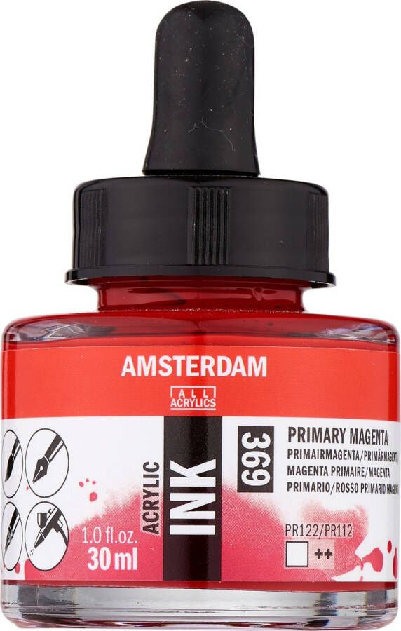 Amsterdam Acrylic Inkt Fles 30 ml Primairmagenta 369