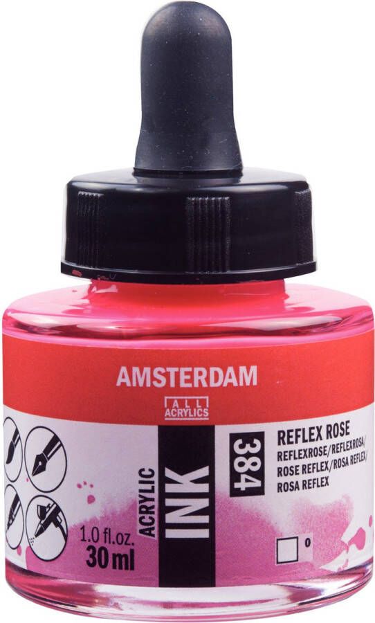 Amsterdam Acrylic Inkt Fles 30 ml Reflexroze 384