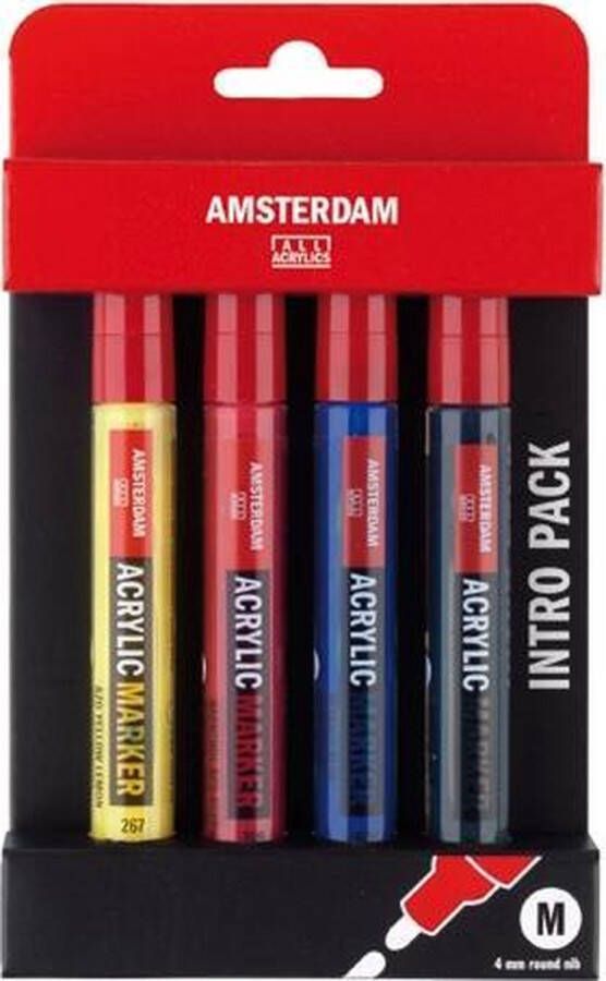 Amsterdam acrylmarker 4 stuks 4mm basic