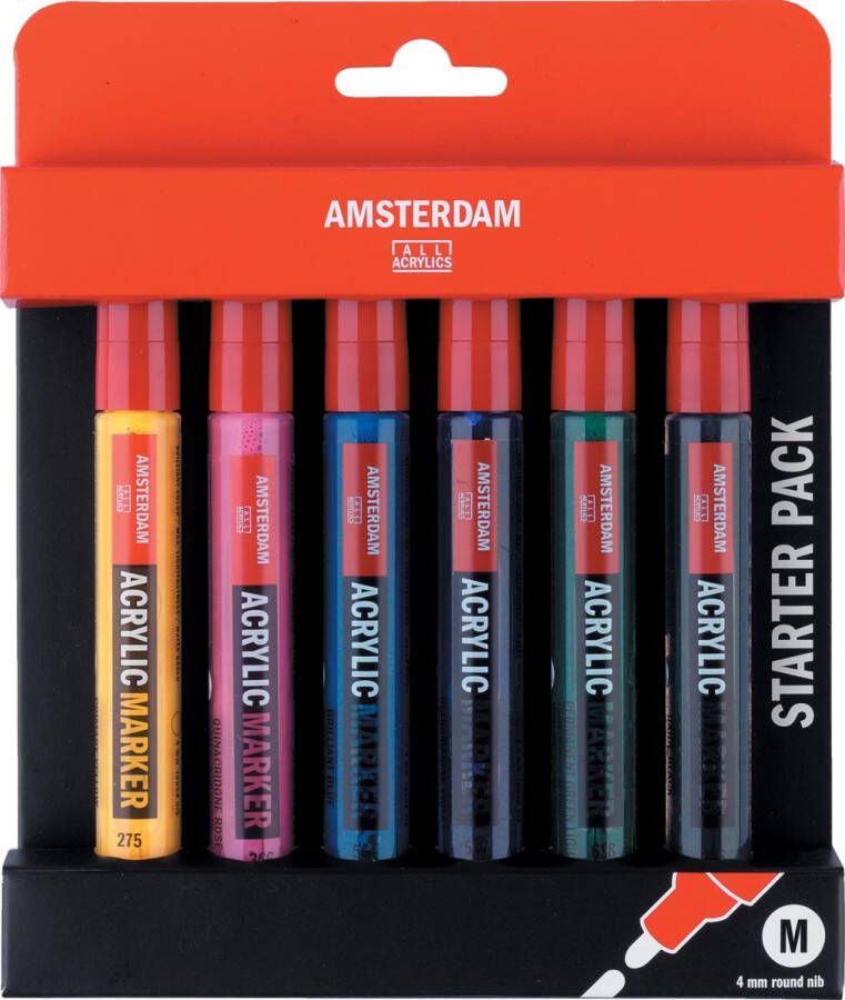 Amsterdam acrylmarker 6 stuks 4mm basic