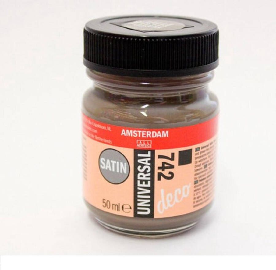 Amsterdam Acrylverf Zijdeglans 742 Steengrijs Deco Universal Satin 50 ml