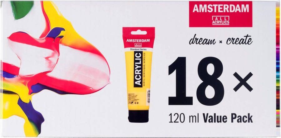 Amsterdam Standaard Acrylverf Voordeelverpakking 18 x 120 ml