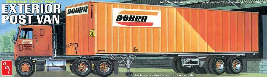 AMT 1:25 1357 Dohrn Fruehauf Exterior Post Van Trailer Plastic Modelbouwpakket