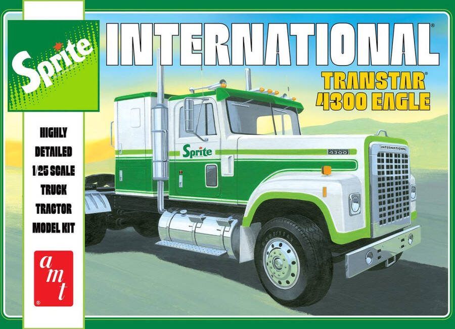 AMT 1:25 1394 International Transtar 4300 Eagle Sprite Tractor Cab Truck Plastic Modelbouwpakket