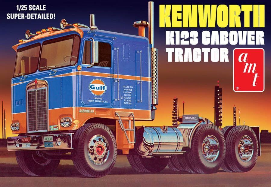AMT 1:25 1433 Kenworth K-123 Gulf Amerikaanse Vrachtwagen Plastic Modelbouwpakket