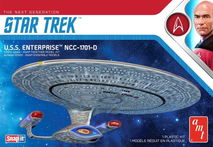 AMT 1:2500 1126 Star Trek The Next Generation U.S.S. Enterprise NCC-1701-D Snap-it Kit Plastic Modelbouwpakket