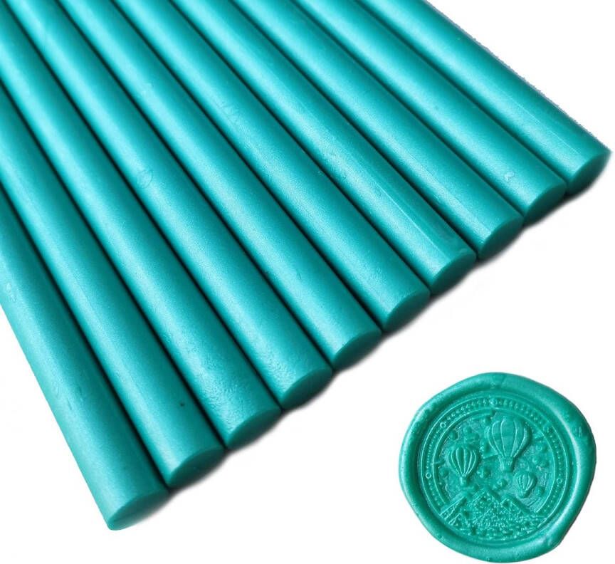 Amtol 10 Stuks Wasmeltpennen voor Zegellak Stempel Wassen Sticks voor Lijmpistool ideaal voor Trouwuitnodigingen Geschenkverpakking Kaartenomslagen (Mosgroen)
