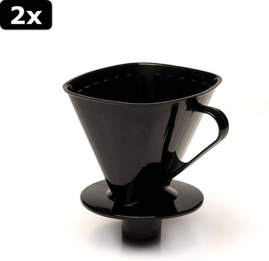 Amuse 2x Koffiefilter met tuit zwart