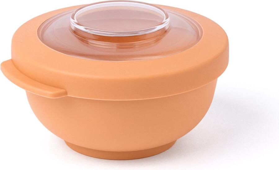 Amuse Tylla Peach Snack Bowl Perfect Afsluitbare Snackdoosje Voor onderweg Vaatwas magnetron en diepvriesbestendig Oranje 200 ml