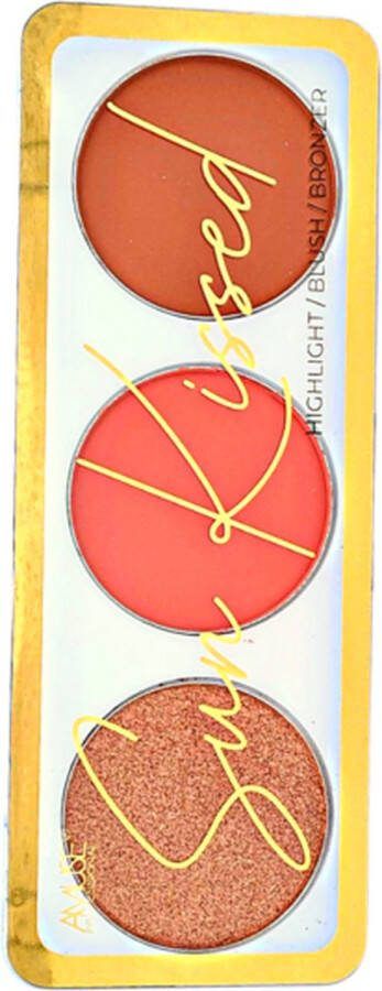 Amuse Sun Kissed Face Palette 03 Deep Gezichtspalet Bronzer Highlight & Blush 15 g