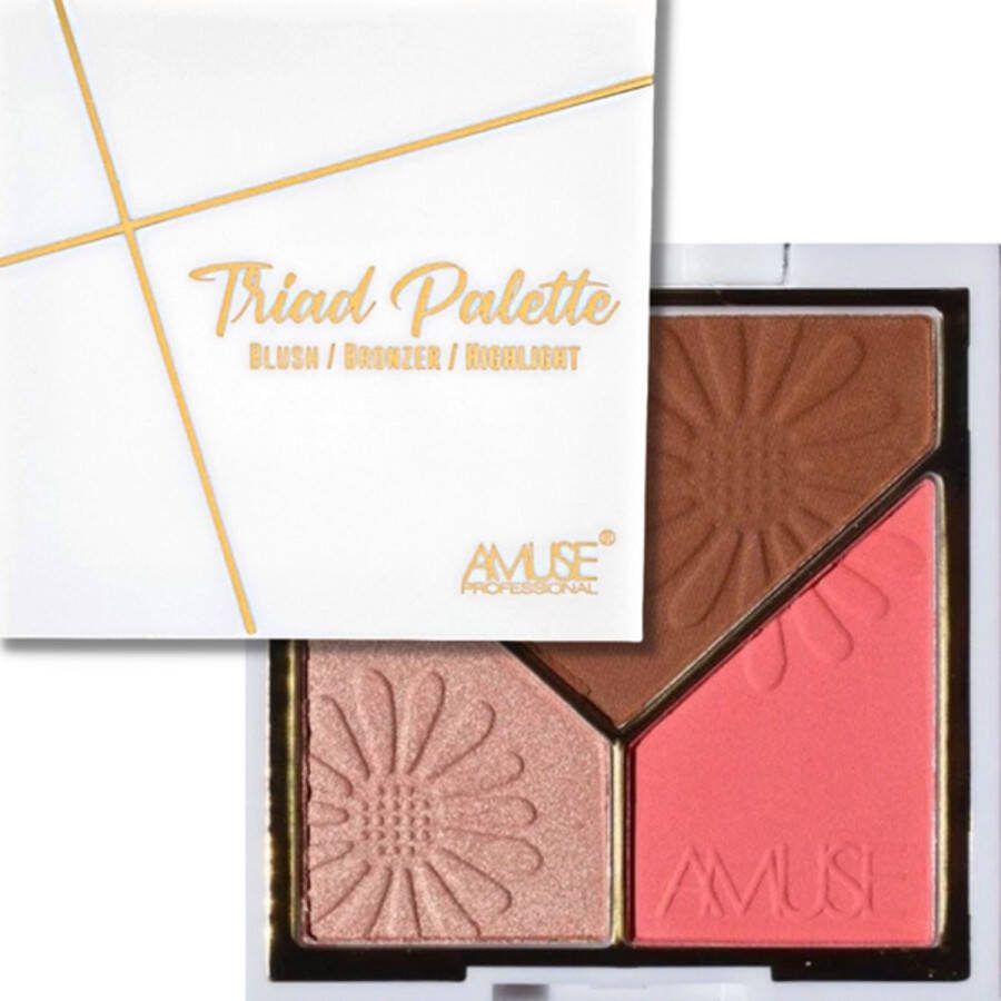 Amuse Triad Face Palette 03 Drive Me Nuts Gezichtspalet Bronzer Highlight & Blush 11 g