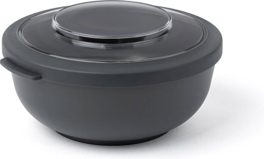 Amuse Tylla Charcoal Life Bowl Lunchbox Verhouddoos met Tritan Deksel Perfect afsluitbaar Vaatwas magnetron en diepvriesbestendig Zwart 1000 ml