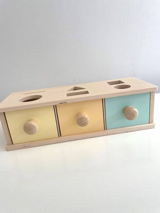 Amy Baby Care Houten vormenstoof Vormensorteerder Houten vormenstoof met lades Houten speelgoed Montessori speelgoed Educatief speelgoed