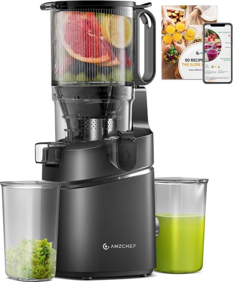 AmzChef Automatic Cold Press Juicer 250W Grote Invoeropening & Drievoudig Filter