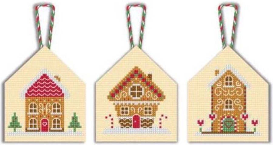 Anchor Christmas decorations Houses Aida borduur telpakket borduurpakket