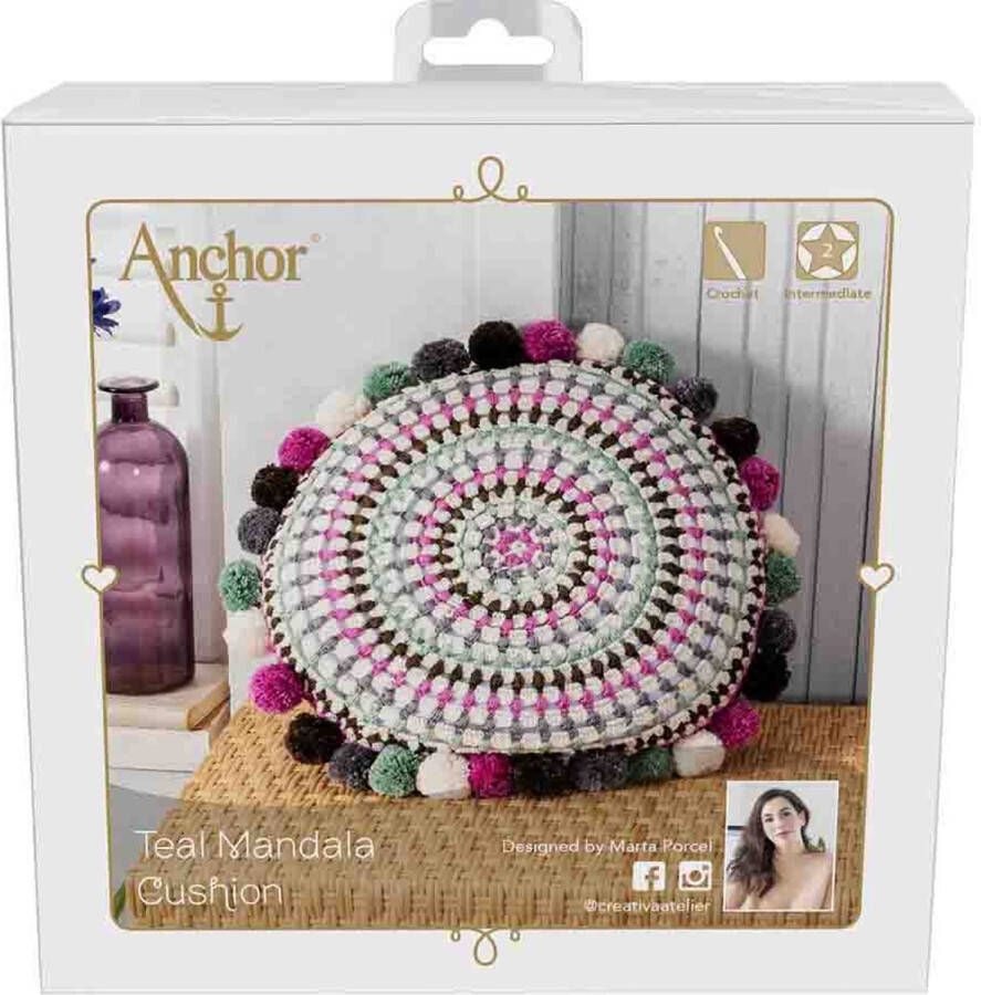 Anchor Haakpakket mandala kussen Teal