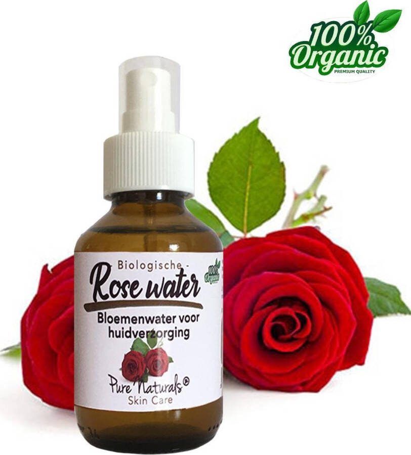 Ancient Healing Rozen Bloemen water 100 ml Rose Hydrolaat 100% Puur Biologisch Roomspray Bodyspray Gezichtstonic Gezichtsreiniging tonic Huidverzorging Pure Naturals