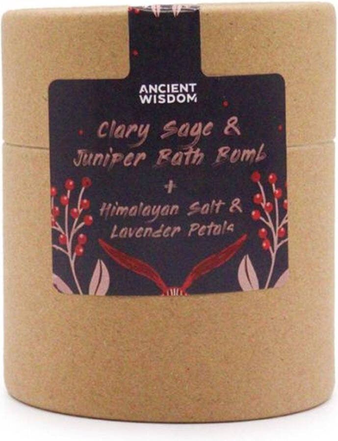 Ancient Wisdom Clary Sage (Scharlei) & Jeneverbes Himalaya-zout Botanicals Bruisbal Gift Set