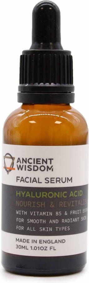 Ancient Wisdom Hyaluronzuur Gezichtsserum Voedend & Revitaliserend Vegan 30ml