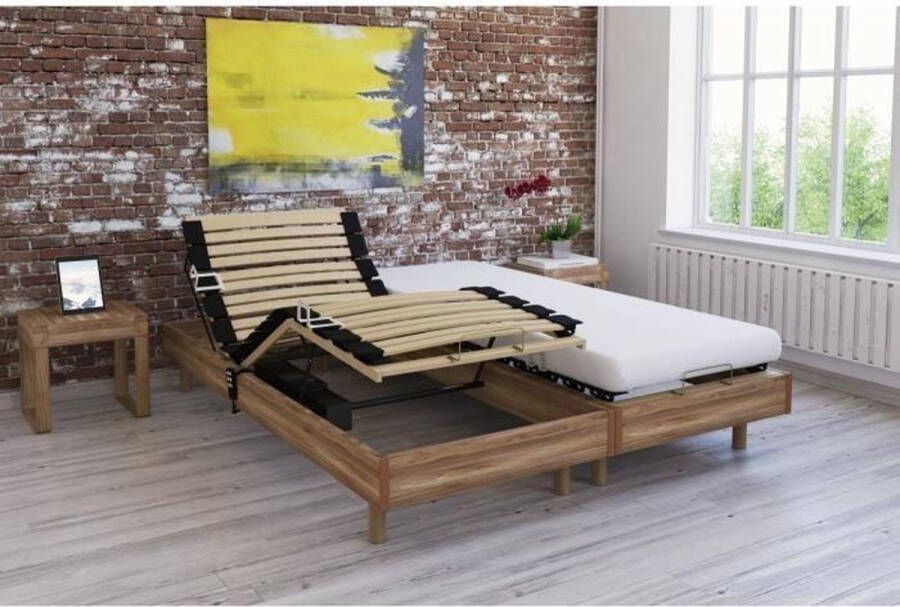 Andere Set relaxmatras + elektrische bedbodems decor licht eiken 2x70x190 Foam 14 cm Stevig TALCA