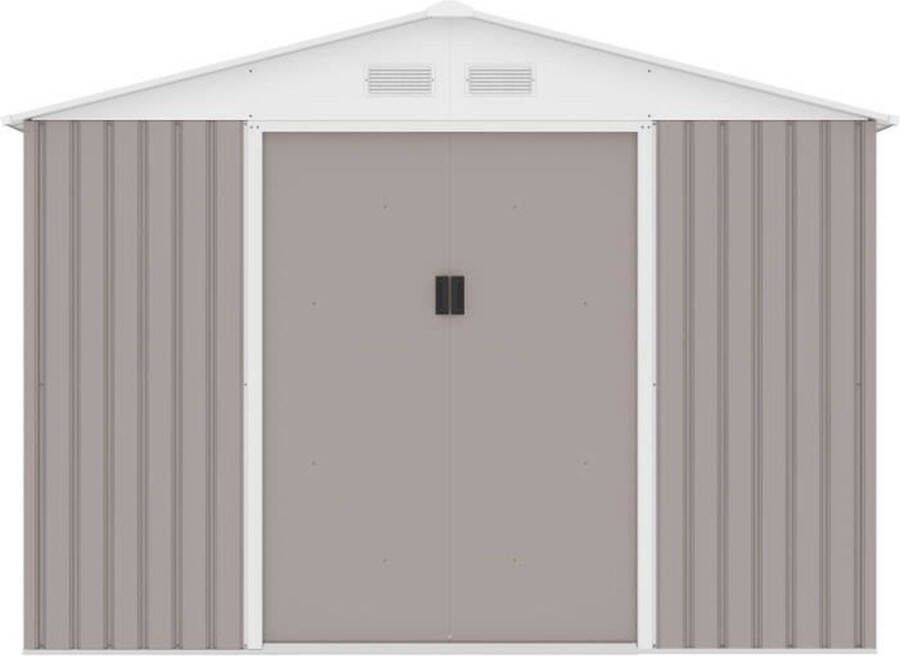 Anders Metalen tuinhuisje 8 84 m² 277 x 319 x 202 cm Verankeringsset inbegrepen Taupe