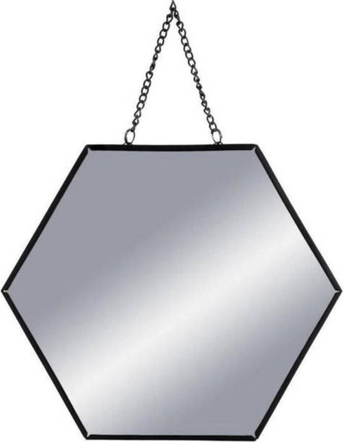 Anders Spiegel hexagon metalen ketting 3 x zwart