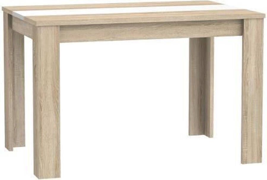 Anders Vaste eettafel 120x80 cm Sonoma eiken en mat wit decor L120 x D79.8 x H78.2 cm ELAMA