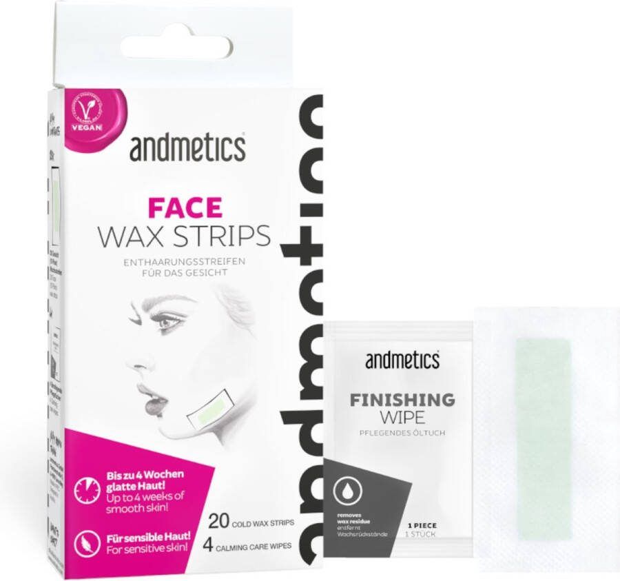 Andmetics Face Wax Strips ontharings strips voor het gezicht