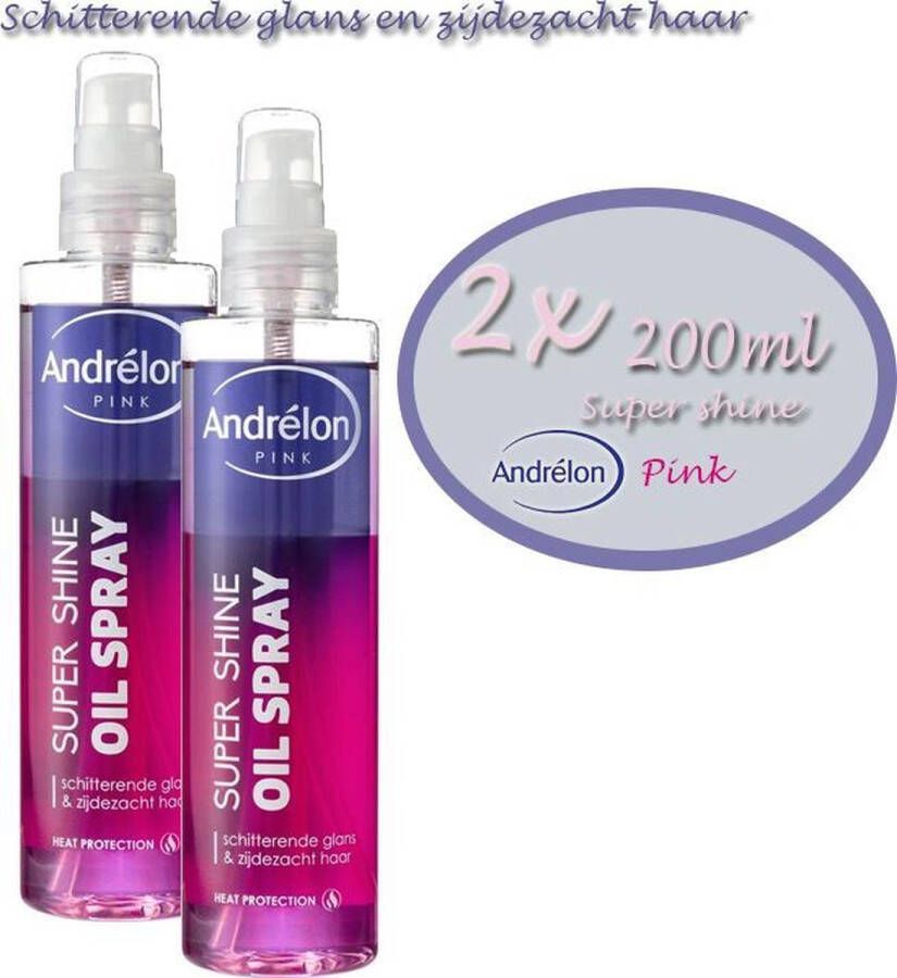 Andrélon 2x Andrelon Oil Spray Super Shine 200 ml- haarspray